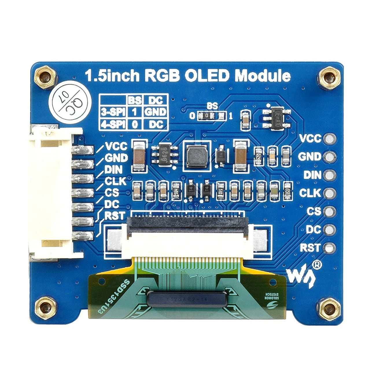 1.5" RGB OLED Display Module - 16-bit High Colour (128x128) 5 1.5" RGB OLED Display Module - 16-bit High Colour (128x128) - Image 3