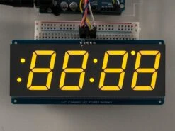 Adafruit 1.2" 4-Digit 7-Segment Display W/I2C Backpack - Yellow
