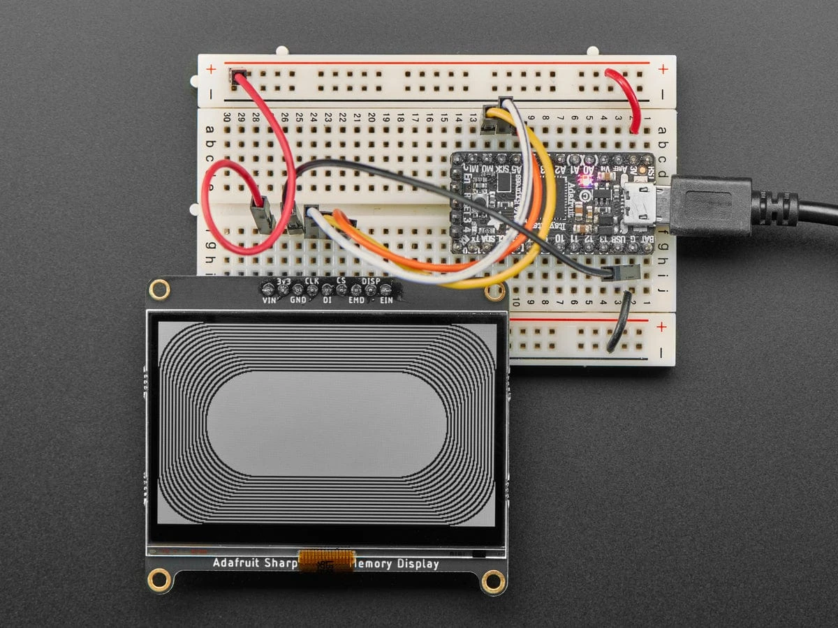 Adafruit SHARP Memory Display Breakout - 2.7" 400x240 Monochrome 7 Adafruit SHARP Memory Display Breakout - 2.7" 400x240 Monochrome - Image 5
