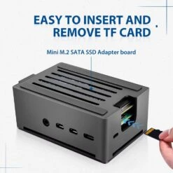 Aluminium NAS Case For Pi 4 With Quiet Cooling Fan -3C Electronic Products aluminium nas case for pi 4 with quiet cooling fan 52pi zp 0140 40477431070915