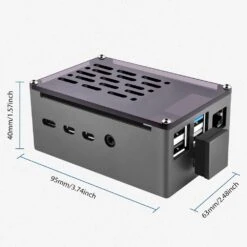 Aluminium NAS Case For Pi 4 With Quiet Cooling Fan -3C Electronic Products aluminium nas case for pi 4 with quiet cooling fan 52pi zp 0140 40477431234755