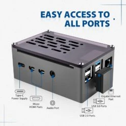 Aluminium NAS Case For Pi 4 With Quiet Cooling Fan -3C Electronic Products aluminium nas case for pi 4 with quiet cooling fan 52pi zp 0140 40477431333059