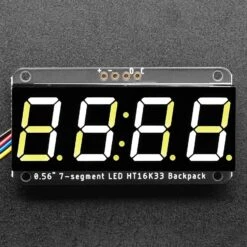 Assembled Adafruit 0.56" 4-Digit 7-Segment Display - W/ I2C Backpack QT - White