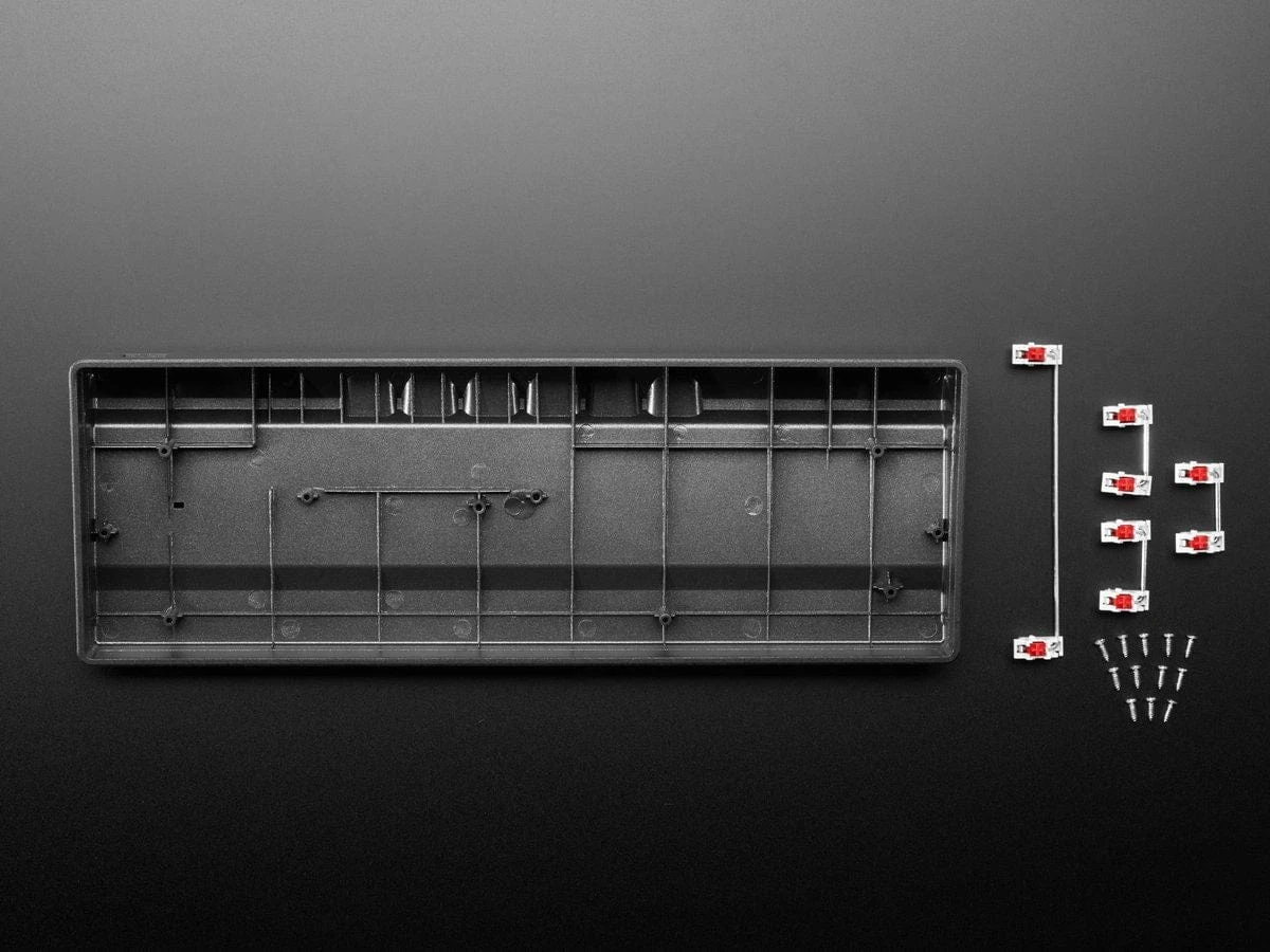 Black Metallic-Look Plastic GH60 / 60% Keyboard Shell - Image 2