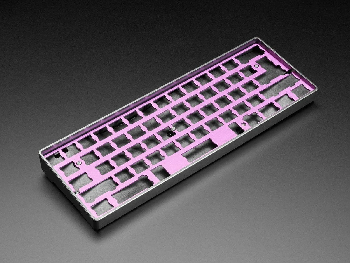 Black Metallic-Look Plastic GH60 / 60% Keyboard Shell - Image 4
