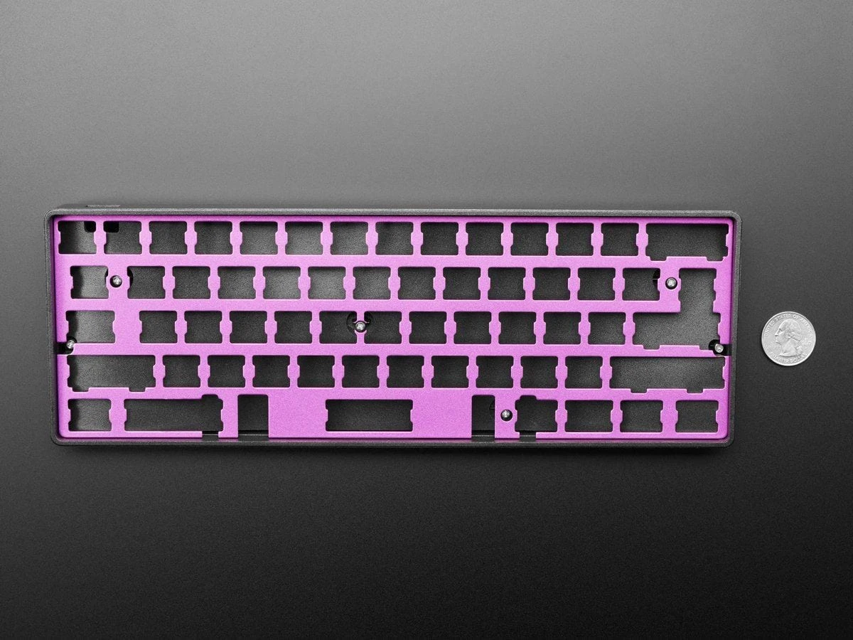 Black Metallic-Look Plastic GH60 / 60% Keyboard Shell - Image 5