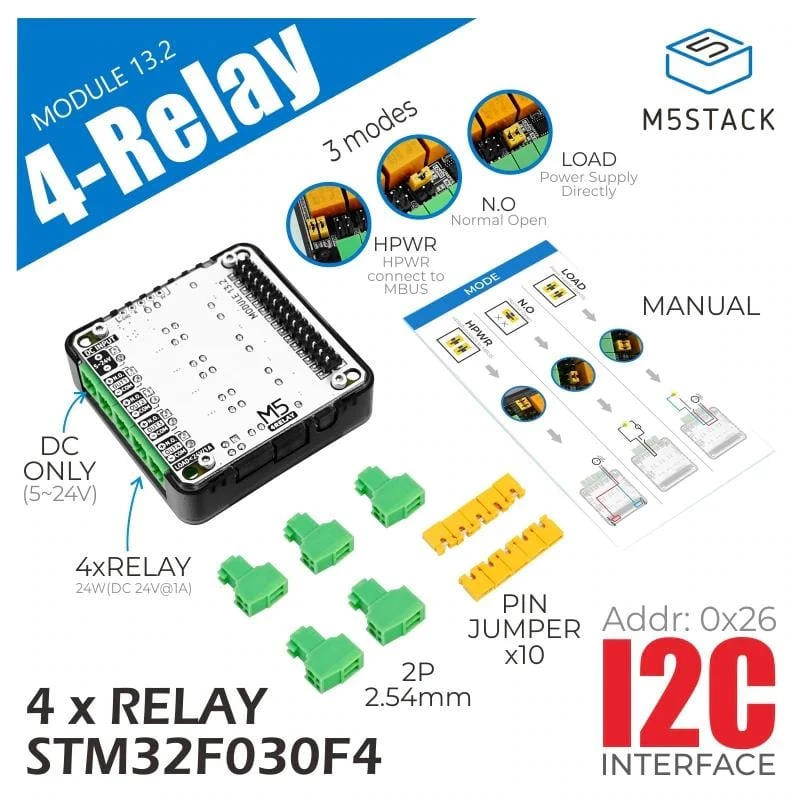 M5Stack 4-Channel Relay Module (STM32) - Image 2