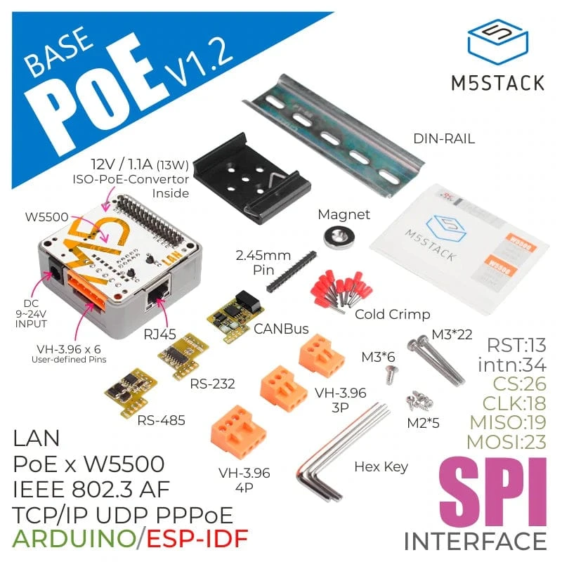 M5Stack LAN Module W5500 With POE V1.2 - Image 2