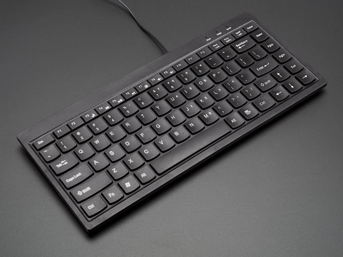 Mini Chiclet Keyboard - USB Wired - Black - Image 2