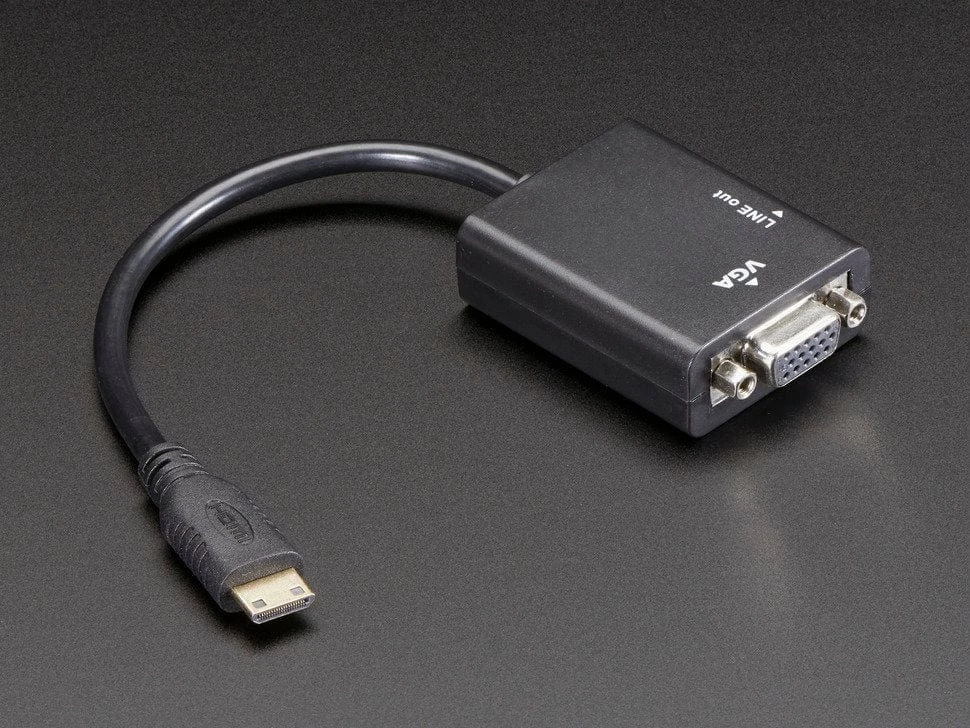 Mini HDMI To VGA Video Adapter With 3.5mm Stereo Cable