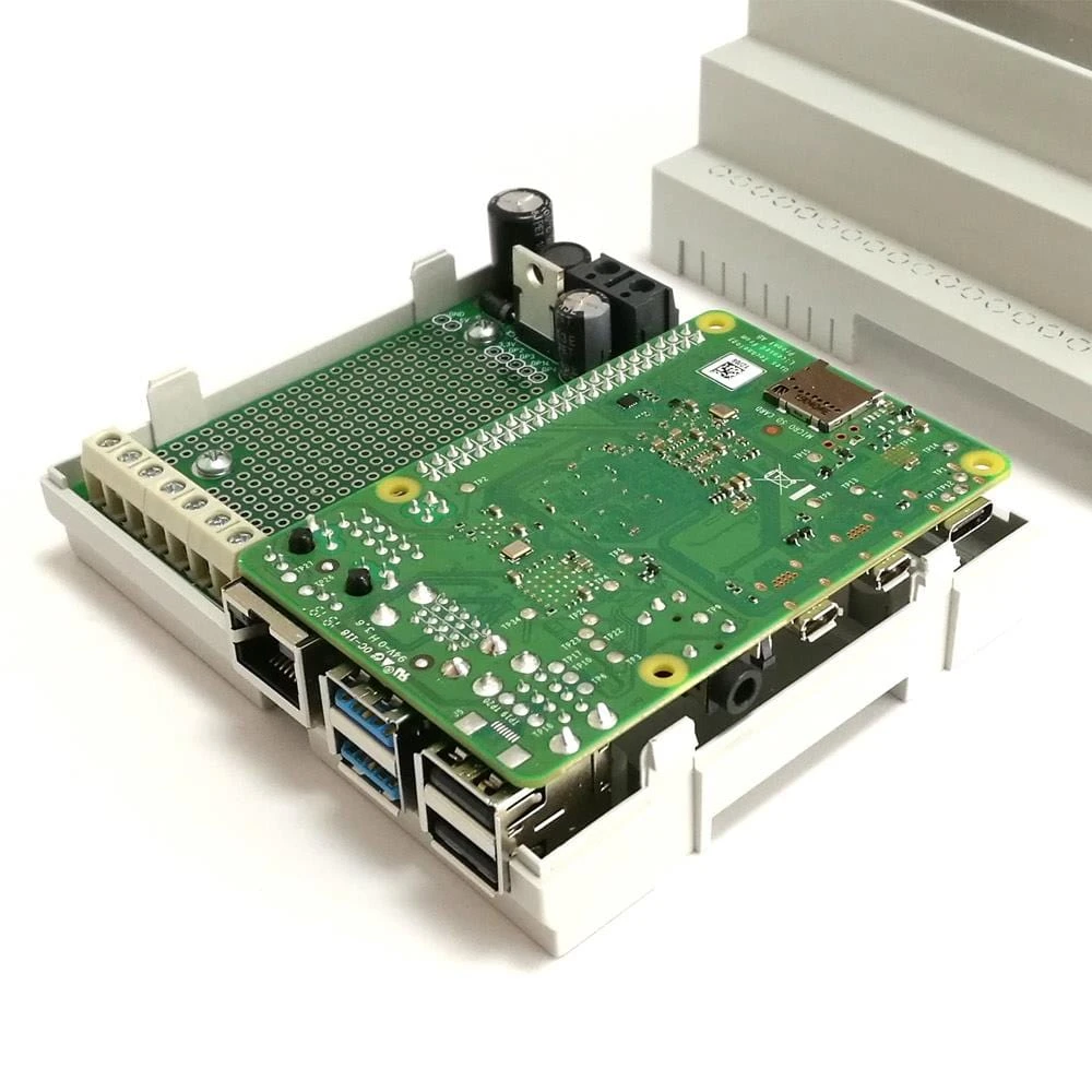 RasPiBox - Raspberry Pi 4 Prototyping DIN Rail Case (inc. 5V Regulator) - Image 2