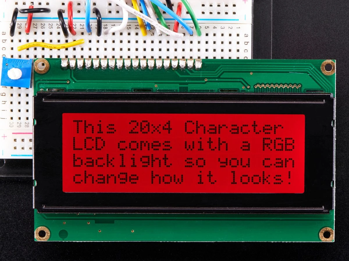 RGB Backlight Positive LCD 20x4 + Extras (black On RGB) 3 RGB Backlight Positive LCD 20x4 + Extras (black On RGB)