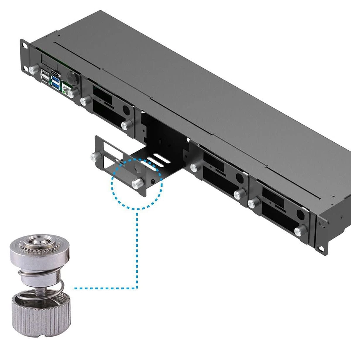 Uctronics Complete Rackmount Enclosure V2 With PoE (19" 1U) - Image 3