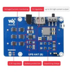 Uninterruptible Power Supply UPS HAT (B) For Raspberry Pi -3C Electronic Products uninterruptible power supply ups hat b for raspberry pi waveshare wav 21695 32025330974915