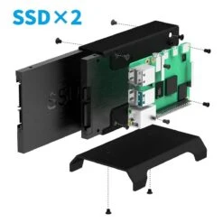 Vertical Dual SSD NAS Bracket For Raspberry Pi -3C Electronic Products vertical dual ssd nas bracket for raspberry pi uctronics u6158 29913569493187